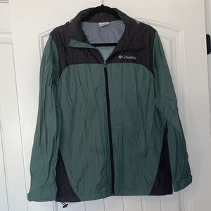 Columbia Glennaker Lake Dark Grey and Green Rainjacket size small